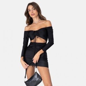 ADIKA black off shoulder long sleeve dress Size L